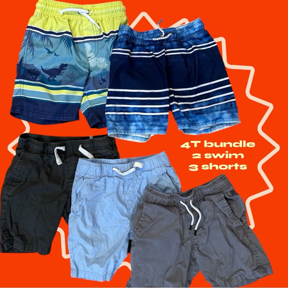 Kids Summer Shorts Bundle - Blue, Black, Gray